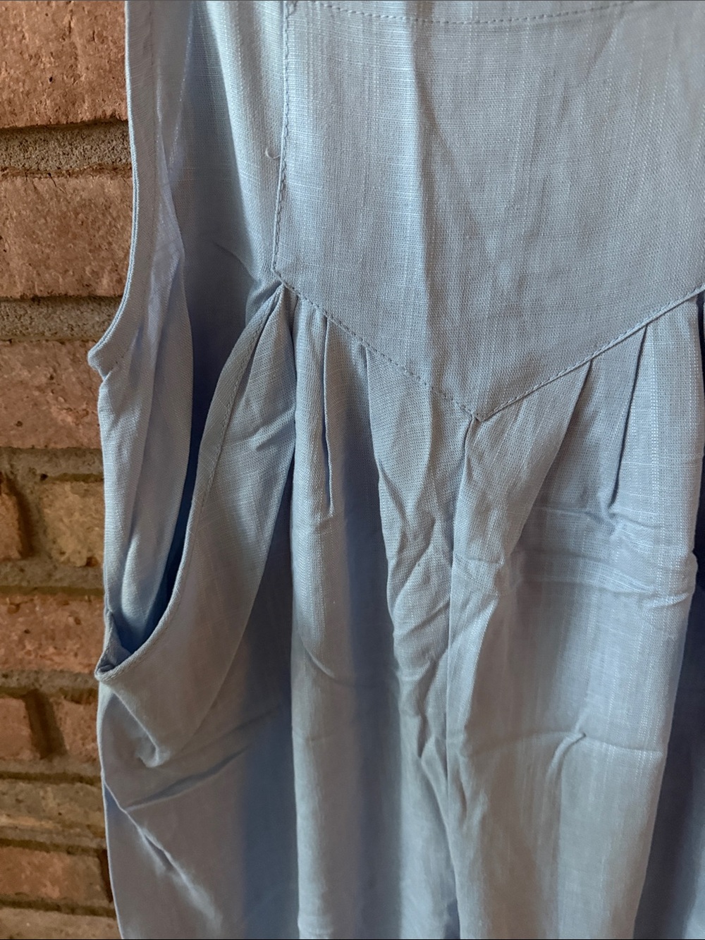 Women's Light Blue Wide-Leg Denim-Style Overalls - Picture 4 of 14
